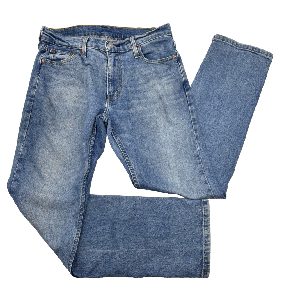 2023 Levi's 513 Medium Wash Mid Rise Straight Leg Stretch Jeans 30x30 Fits 30x29